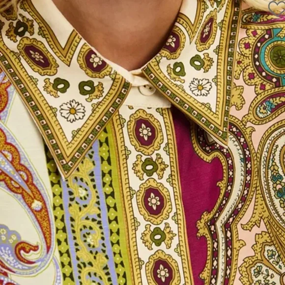 NWT✨ALEMAIS Clemenza Spliced Mini Shirtdress - Picture 3 of 8